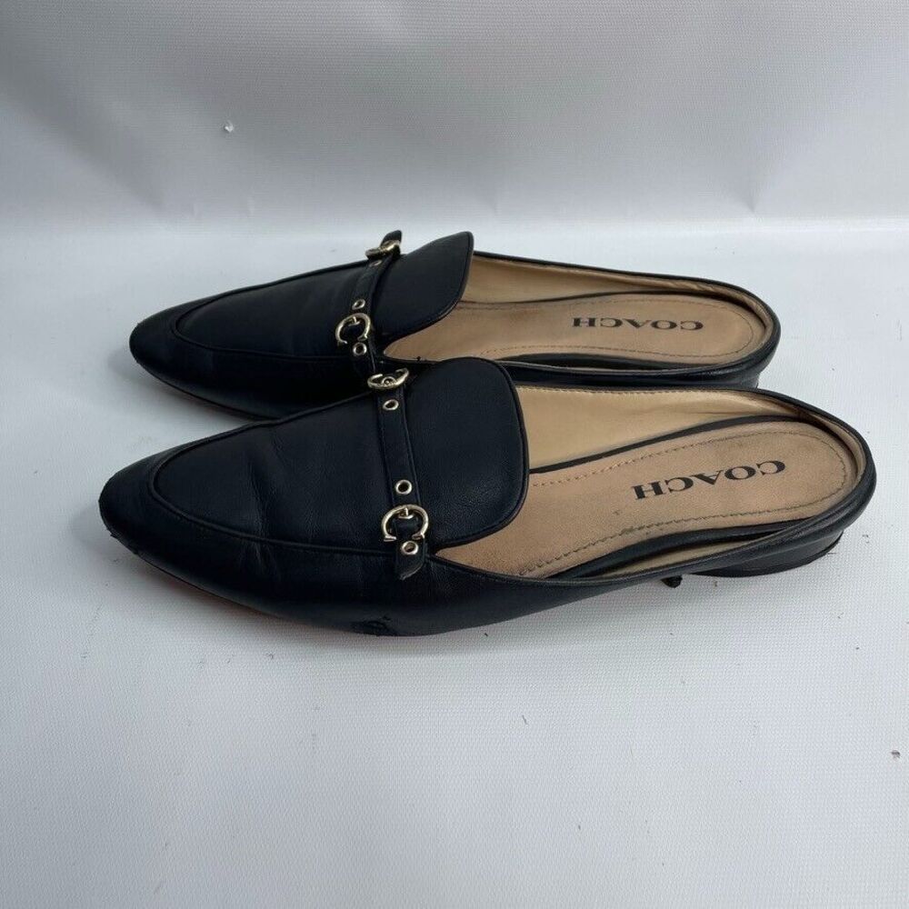 Coach Slides Women's Sienna Leather‎ Mules 9 (READ) - Picture 3 of 6